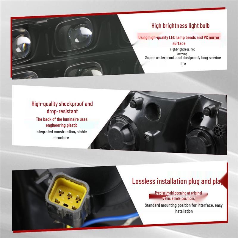 Jiefang V LED Headlight Kit: 6-Lens, 6 Low Beam, 12 High Beam