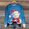Ladies' Christmas Printed Long Sleeved Round Neck Hoodie Loose Top