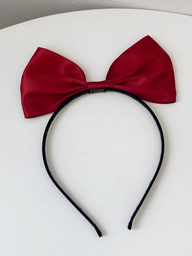 Lystrfac Black Mesh Fairy Bow 3D Headband Princess Women Girls Simple Hair Hoop Hairband Ladies Headwear Hair Accessories