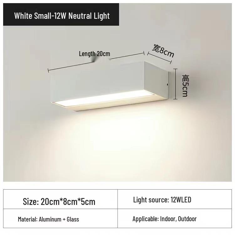 Wasserdichte Außenwandleuchte für Terrasse oder Schlafzimmer - Minimalistisches Design
