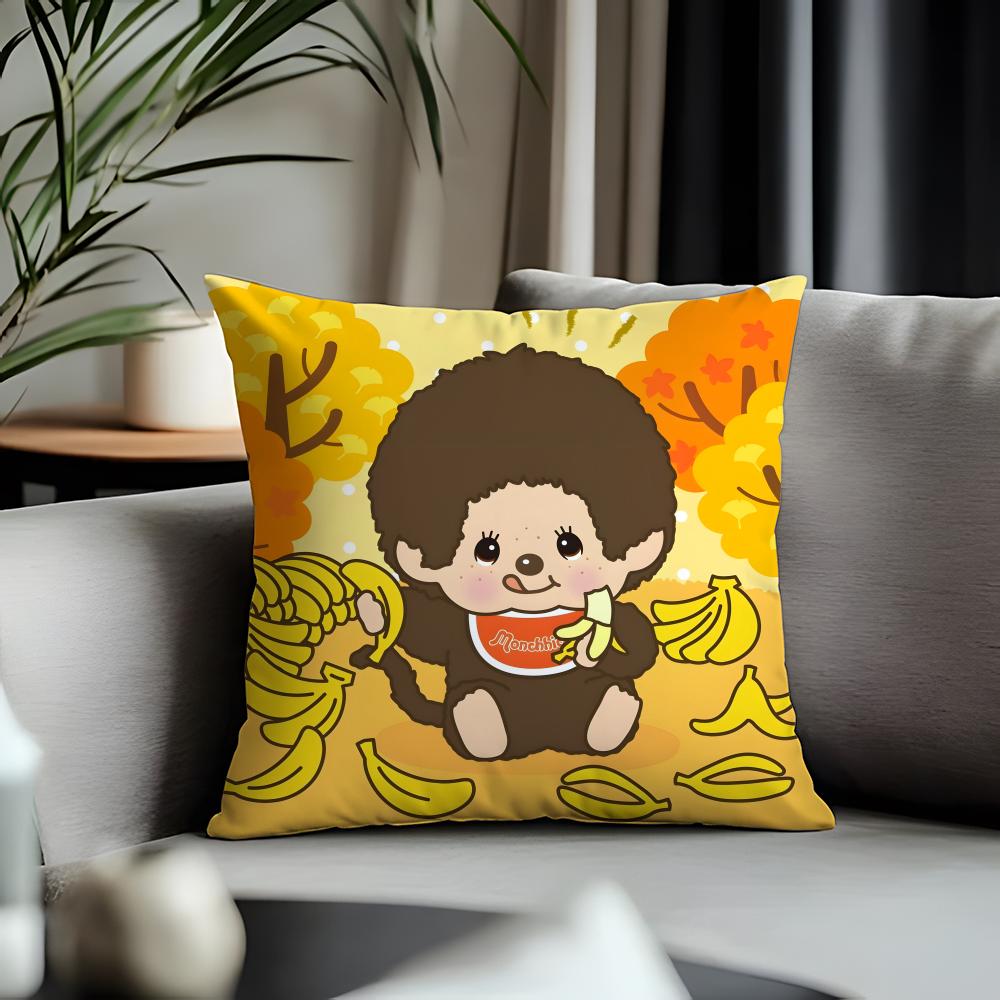 Viral Mmonchhichiead Cushion Cover Antidustmite Pillowcase Invisible Zipper Silky Short Plush Sofa Cushion Cover