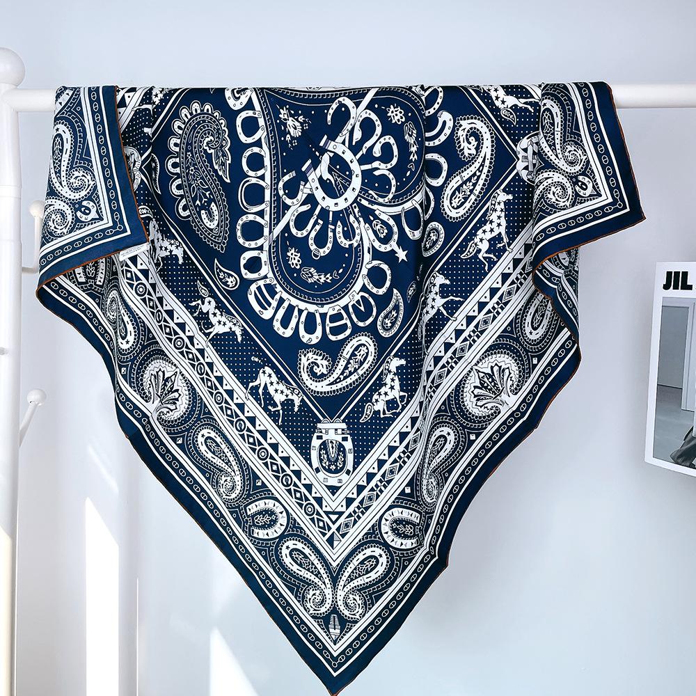 Autumn 90 Twill Silk 14 Momme Mulberry Silk Square Scarf Shawl - Live Simple Collection