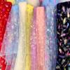 100x150cm Fancy Feather Butterfly Gauze Wedding Dress Shampooy Skirt Gauze Stage Costume Fabric Background Decorative Foil Gauze