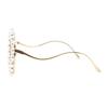 Non-polarized Round Frame Pearl Sunglasses Women Men Ins Fashion Metal Wave Leg Gradient Sun Glasses