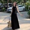 Summer Sleeveless Tank Dress Women Elegant Slim A Line Long Dress Vacation All Match Casual Solid Vestidos