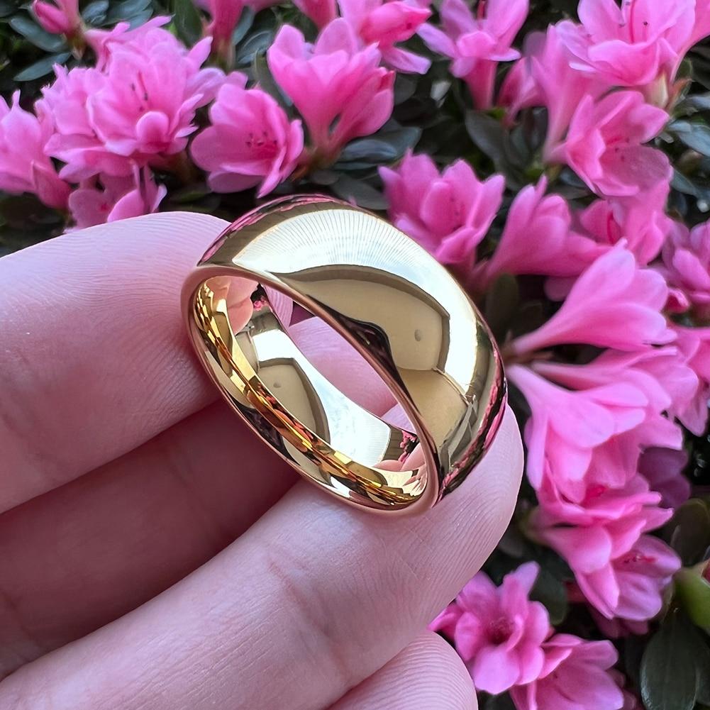 ITungsten 2mm 4mm 6mm 8mm 10mm ar zeltu pārklāts volframa gredzens vīriešiem sievietēm pārim saderināšanai laulības gredzens moderns juvelierizstrādājums komforta piegriezums