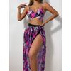 New split swimsuit sexy bikini mesh dress three-piece swimsuit female bikini