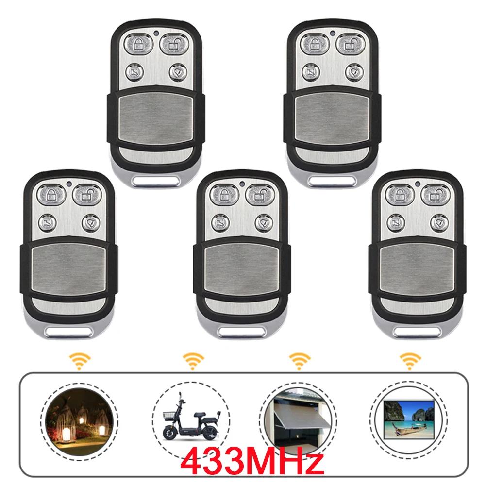 1-5PCS 433mhz Remote Control 4 Button Smart Copy Duplicator Electric Garage Door Gate Remote Cloning Universal Garage Door Gate