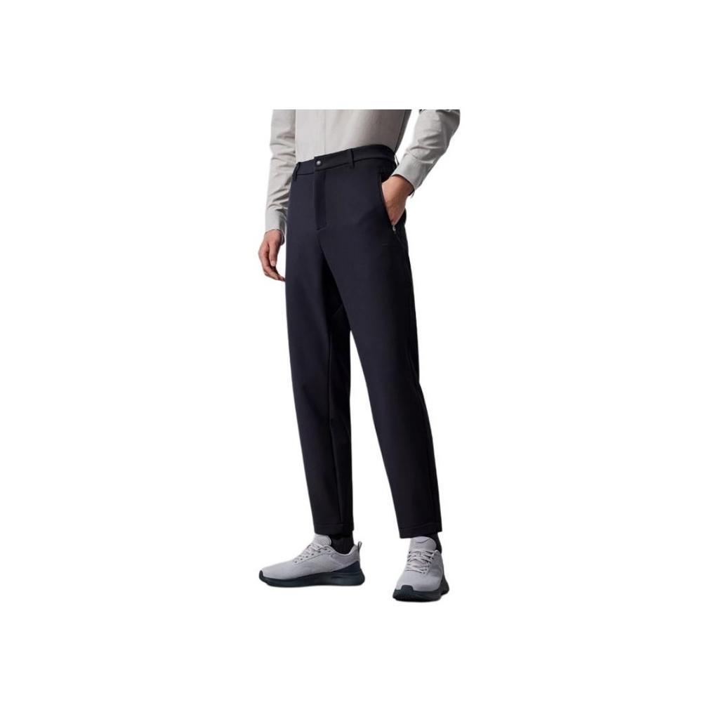 Anta Comfortable Simple Zipper Fleece Casual Pants Men Bottoms Basic-Black 952447504-2
