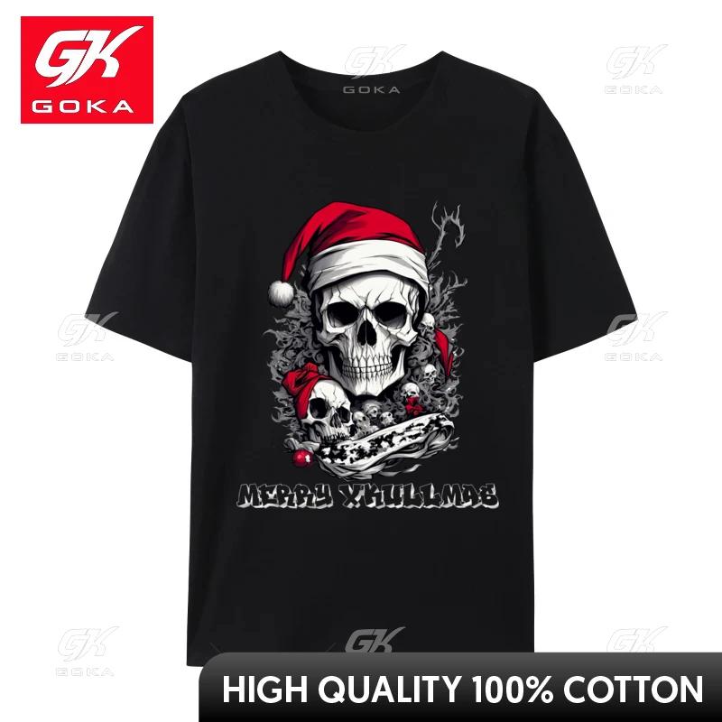 

Christmas Skull Graphic Tshirts Unisex Fashion T Shirt Fashion Streetwear Tshirt Cotton Oversized Tee Tops 3XL
