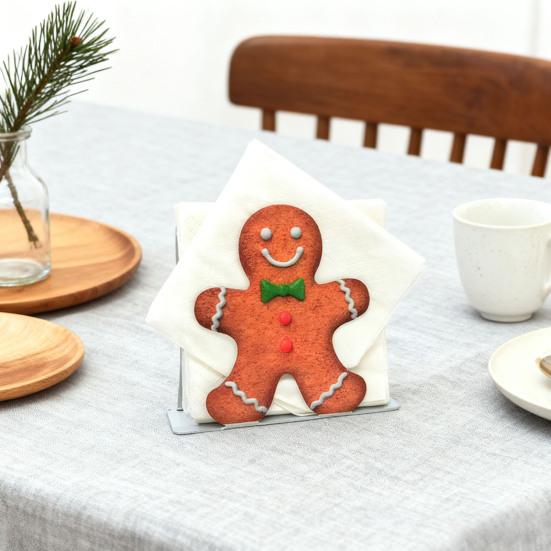 Eisen Lebkuchenmann Serviettenhalter Feiertagsmotiv Eisen Serviettenständer Papierhandtuch Aufbewahrungshalter