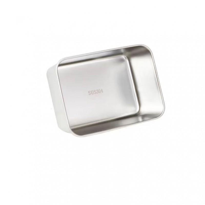 304 Stainless Steel Square Food Storage Container With Lid Refrigerator Steaming Baking Grilling Salad Fruit Serving