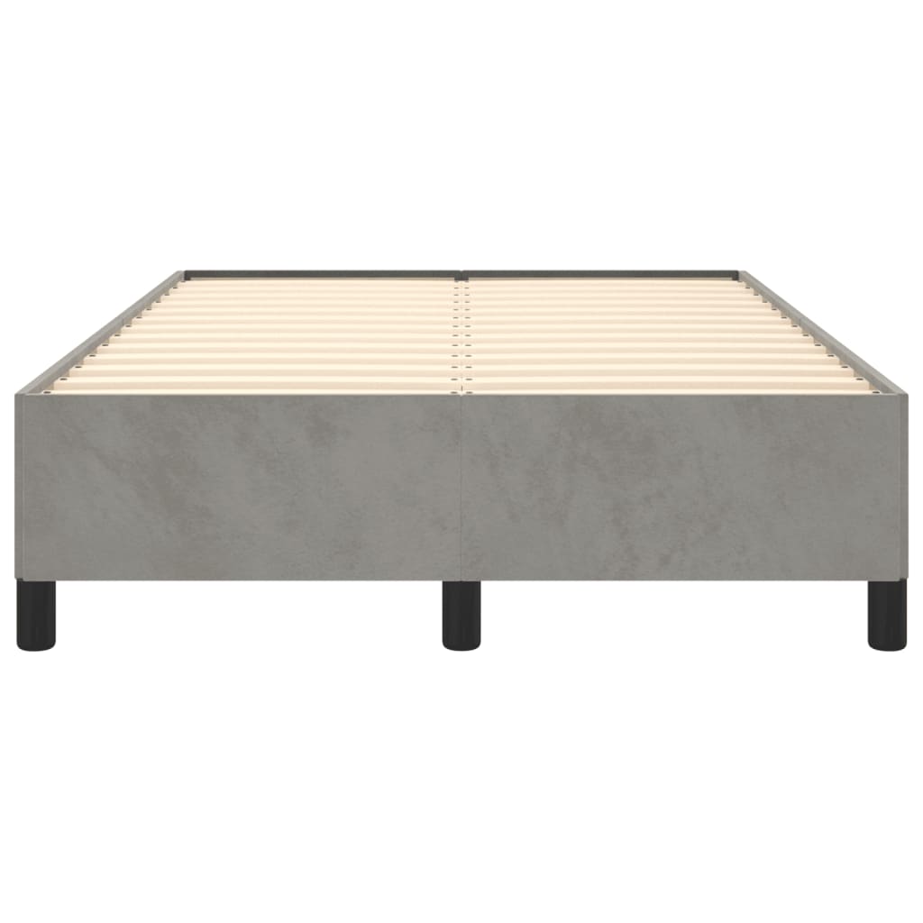 Bed Frame without Mattress Light Grey 120 x 190 cm Velvet