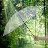6pcs Transparent Bride and Groom Umbrellas Elegant Wedding Accessories Large Bridal Wedding Bachelor Party Supplies Decorations