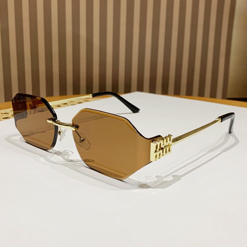 Xiaomi Mi New Metal Sunglasses Women's Frameless Curved Fashion Sunglasses High-end Trendy Small Frame Sunglasses 90322
