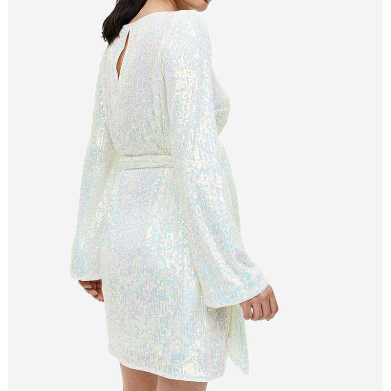 

Foreign Trade Order H Home Shining Mermaid Ji Stage Fashion Banquet Buling Horn Long sleeve a Zi Loose Dress Women Human Fish Meal Blue XL