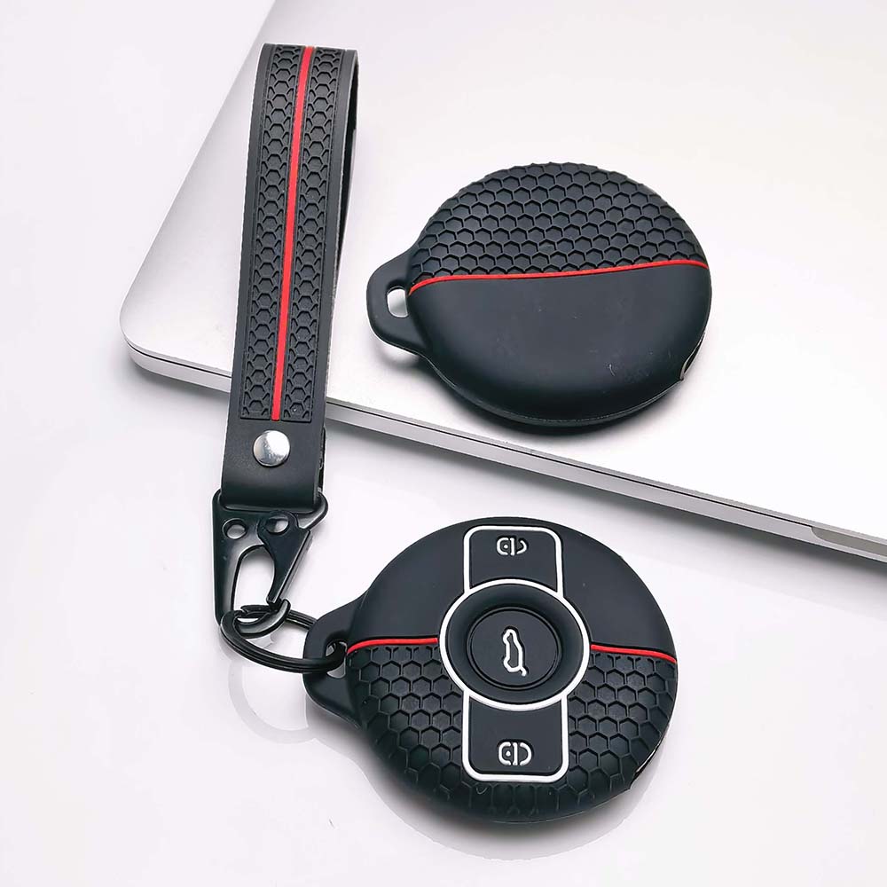 Key Holder Cover for Mercedes with Keychain For Smart 1 Smart 3 Anti-Scratch Anti-Shock Keychain Holder Anti-Scratch Guard Soft Grip Texture