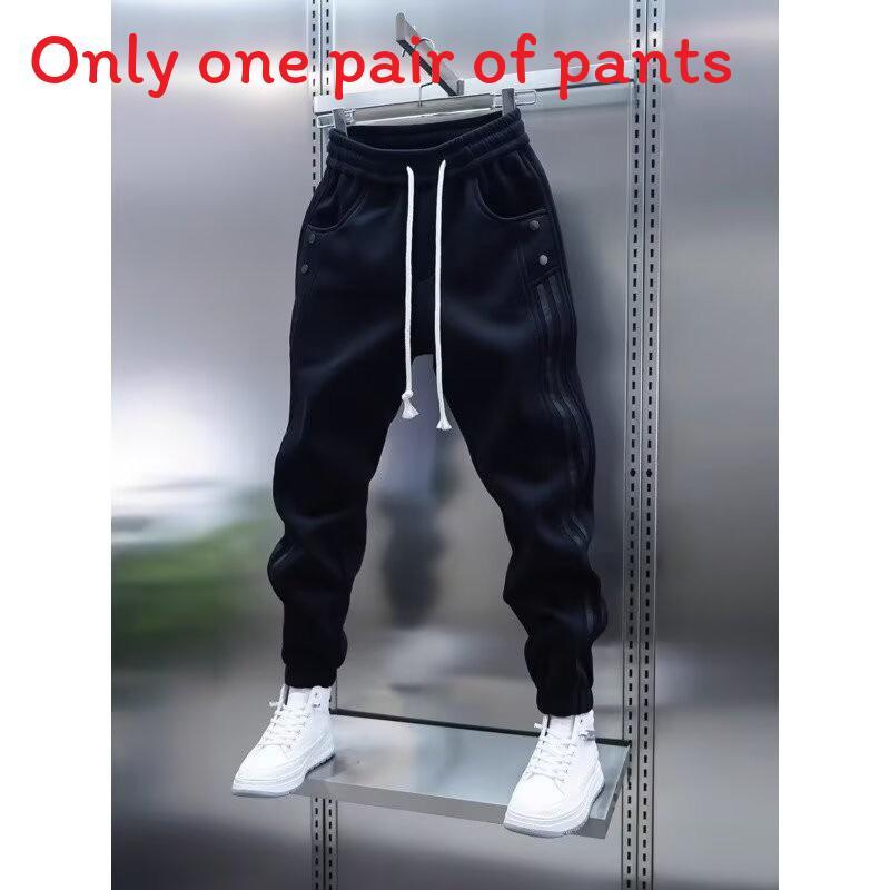 Mens Spring Autumn Casual Pants With Elastic Waist And Tapered Fit For Daily Wear
