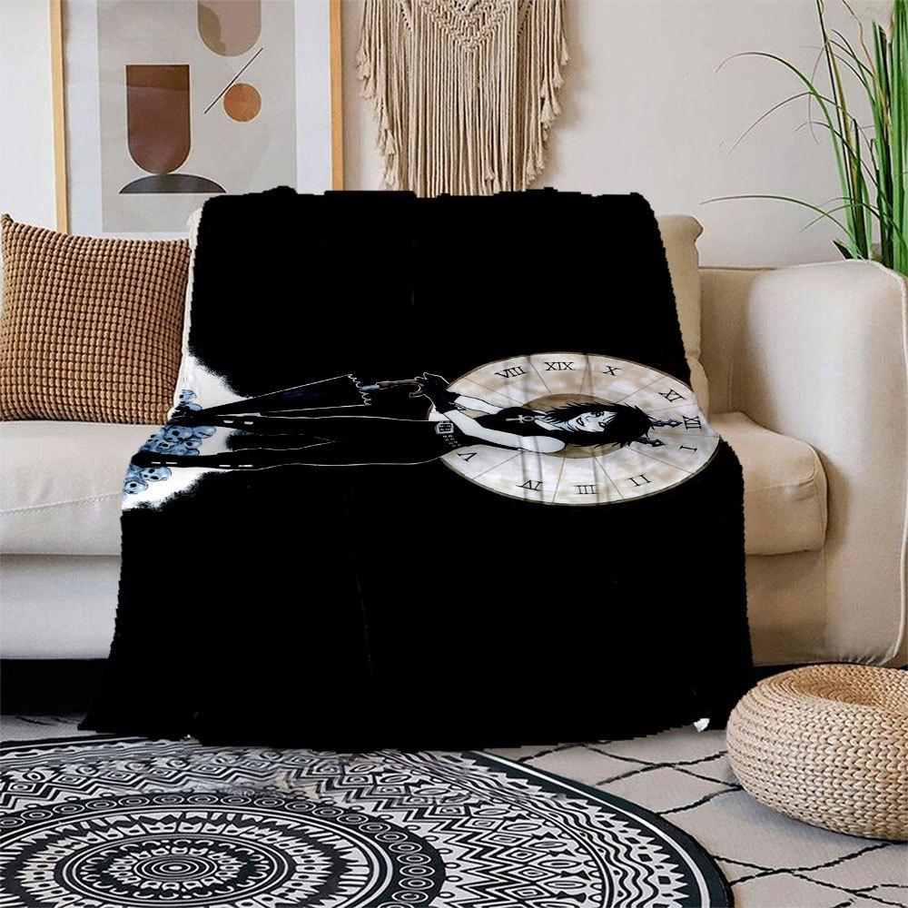 Timeless Elegance: Gothic Clock Wall ArtBlanket Flannel Throw Blanket for Sofa, Bed, Travel, Camping, Office, Couch, Chair