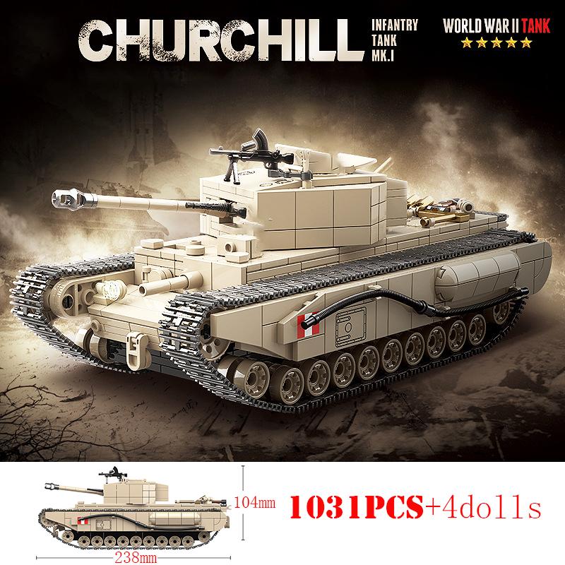 Military World War Russian T-34 KV-1 Heavy Tank Building Blocks WW2 Panther Sherman Tiger Panzer Maus Tanks Bricks Kids Toys