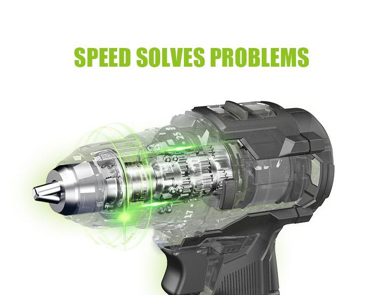 LFINE Brushless Cordless Electric Drill & Screwdriver Set with Lithium Battery