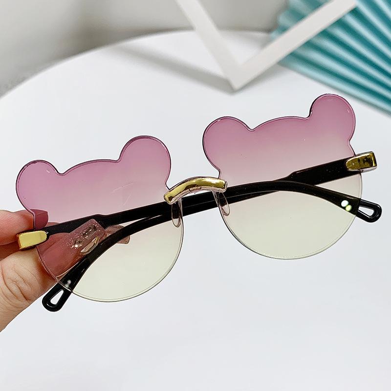 New Children Bear Ears Sunglasses Children's Cartoon Transparent Fashion Sun Glasses Kids Travel Eyewear UV400