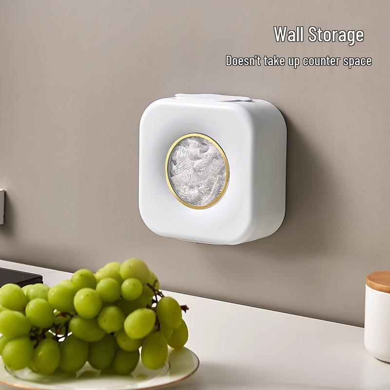 Wall-Mounted Cling Film Dispenser & Storage Box Organizer