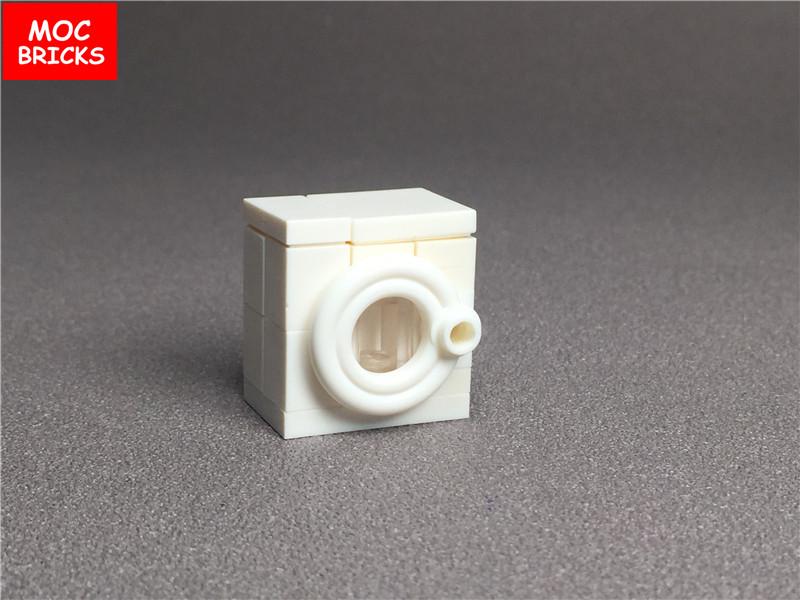 Set  MOC Bricks Coffee Cupboard Microscope Toilet Air Conditioner Desk Educational Building Blocks Toys Kids Gifts