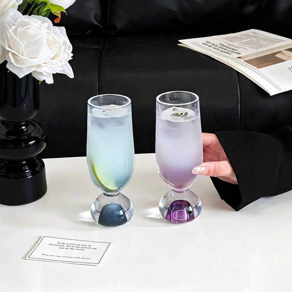 Exquisite Glass Stemmed Cup 170ml Juice Cup Creative Beer Cup  Wine Tasting