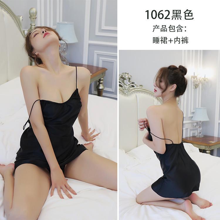 Sexy lingerie women's large size sexy knitted suspender halter nightdress