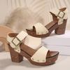 Summer Heeled Sandals Women 2025 New Plus Size Luxury Sandal Female Wedge Platform Medium Heel Fish Mouth Designers Ladies Shoes
