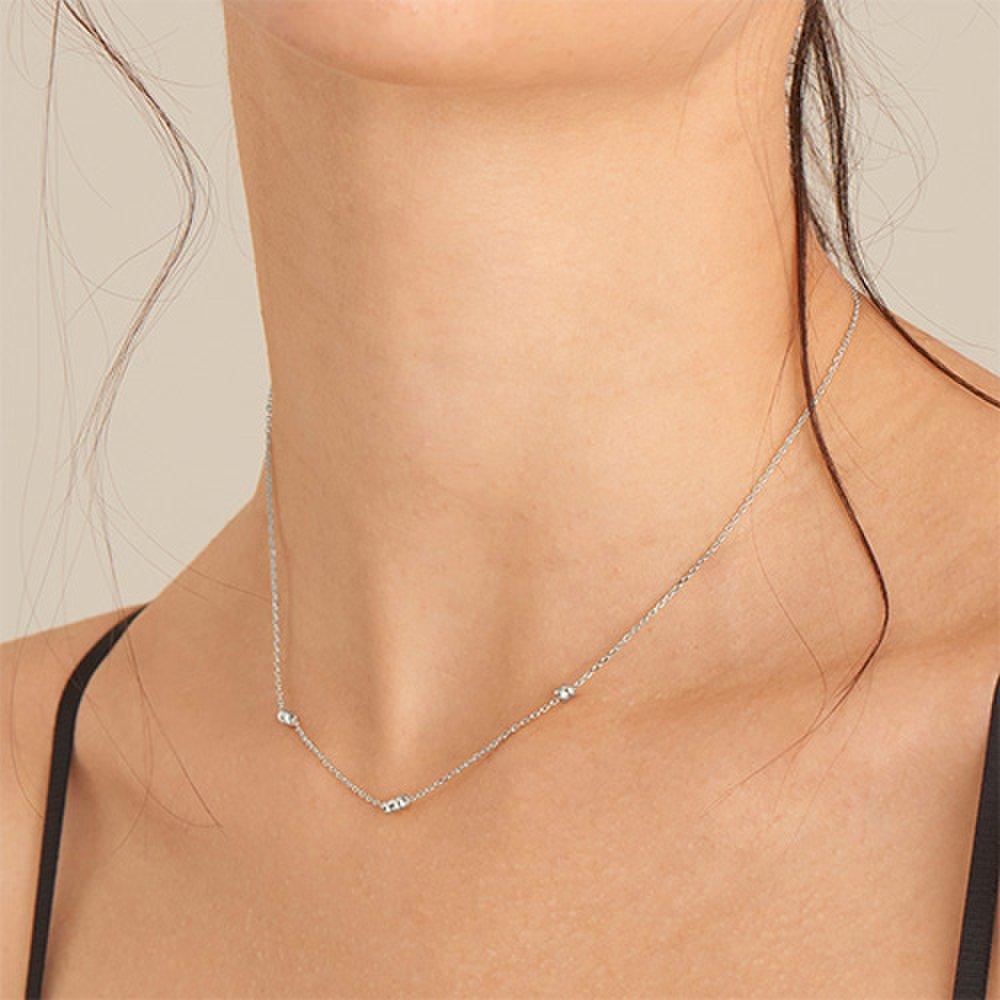 Smooth Twist Link Point 925 Silver Necklace N038-02H