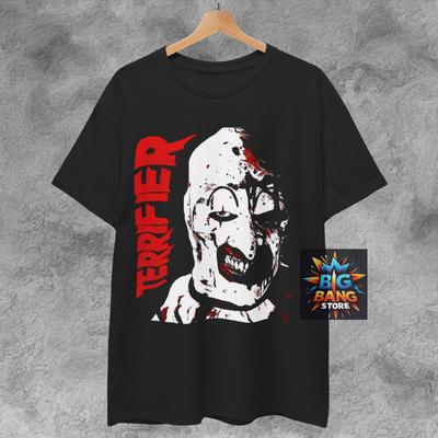 Terrifier Unisex Movie T-Shirt Mens Womens Tees Top, Horror Movie Shirts Gift Tee For Friends, Unisex