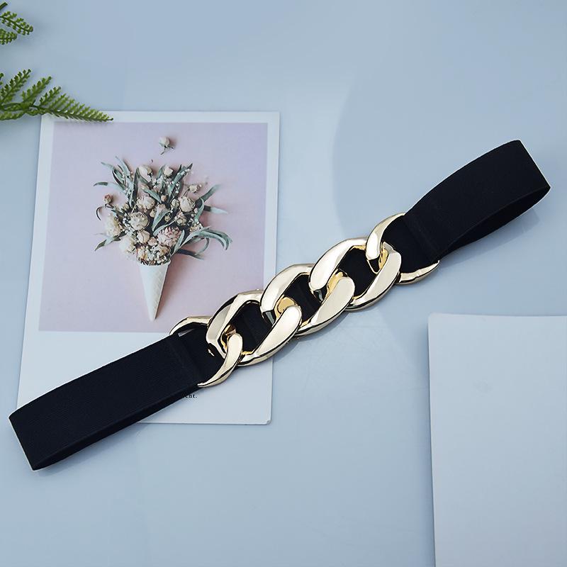 Women's Elastic Metal Chain Waist Belt - Versatile Body Shaper for Suits & Coats