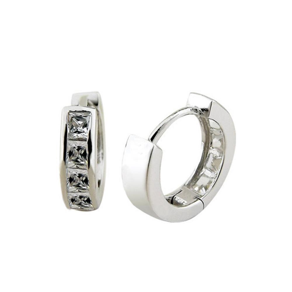 925 Sterling Silver AAA Zircon Fashion Earrings Gift Jewelry