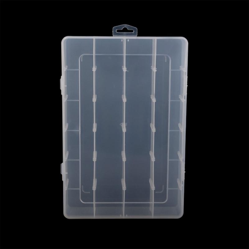 24 Compartments Clear Stackable Plastic Storage Boxes with Adjustable Dividers for Beads Crafts Jewelry Fishing Tackle
