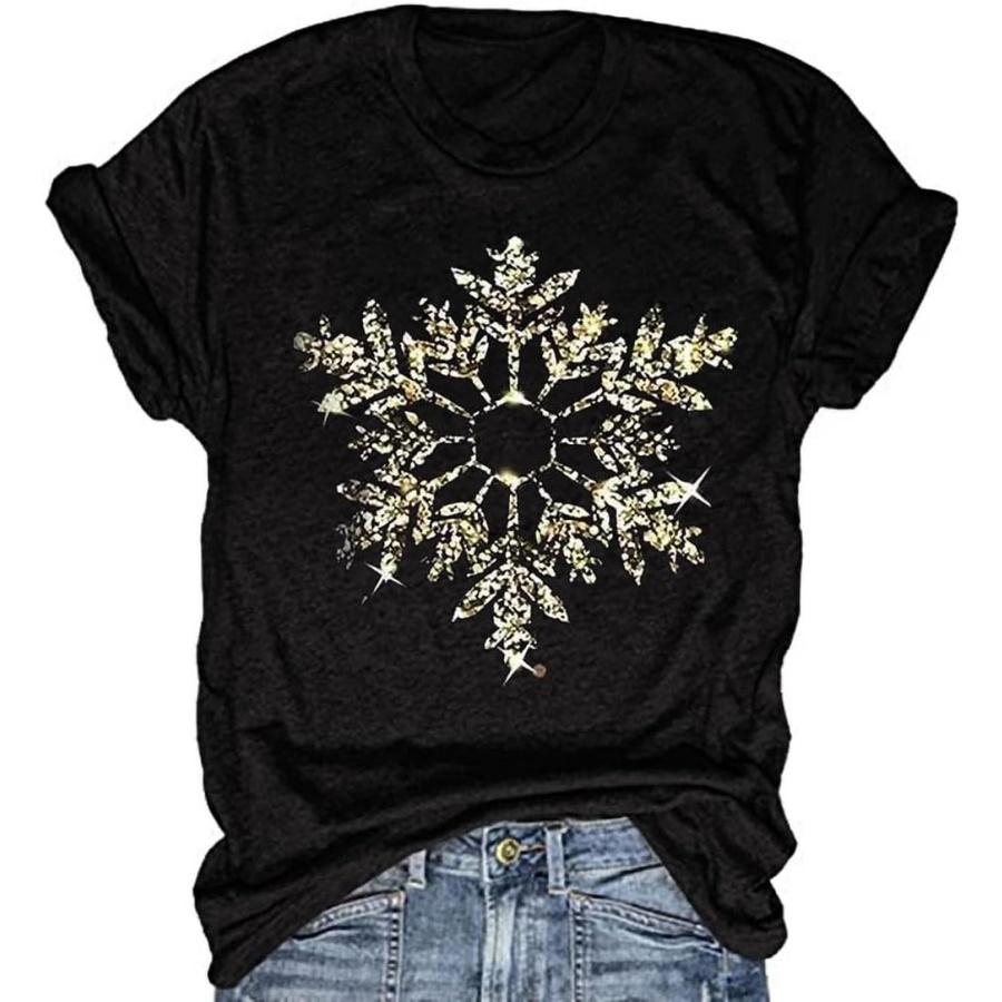 Winter T-Shirt for Women Family Christmas Party Tops Funny Xmas Baby It s Cold Outside Snowman Graphic Tees S