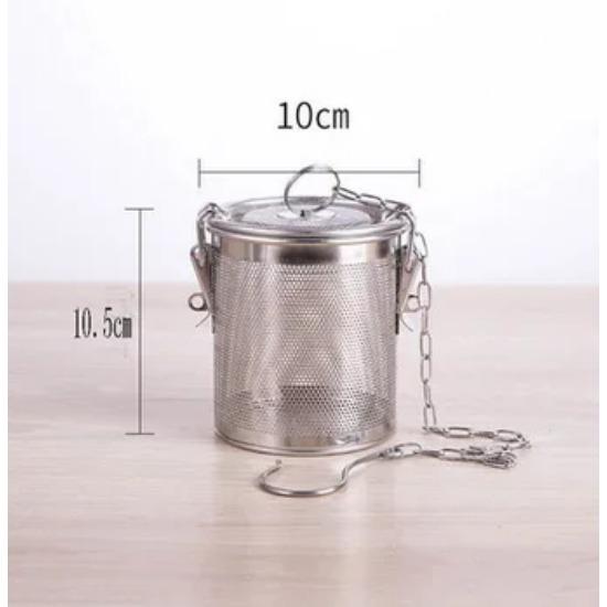Big Stainless Steel Fine Mesh Strainer Gravy Soup Taste Spice Box Basket Brine Hot Pot Slag Separation Colander Strainers Basket