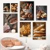 Delicious Assortment of Fresh Bread Posters Freshly Baked Wheat Prints Canvas Painting Wall Art Pictures Home Living Room Decor