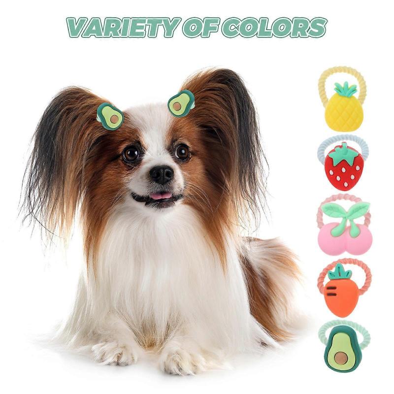 Cute Dog Hair Scrunchies Elastic Bands for Dog Hair Decoration 10Pcs
