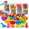Children's Rainbow Counting Sorting Cups - Soft Rubber Early Education Puzzle Toy
