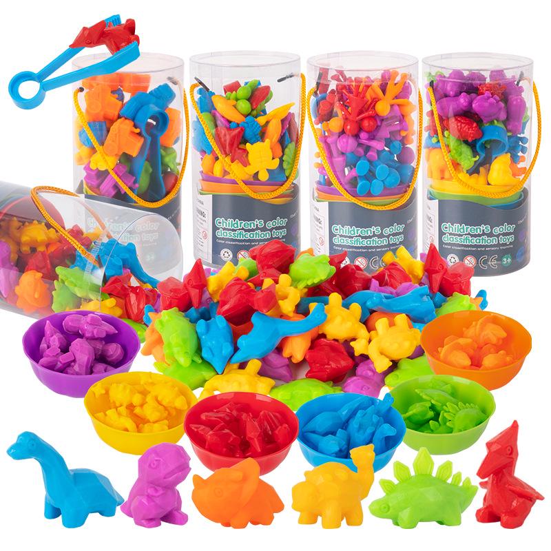 Children's Rainbow Counting Sorting Cups - Soft Rubber Early Education Puzzle Toy