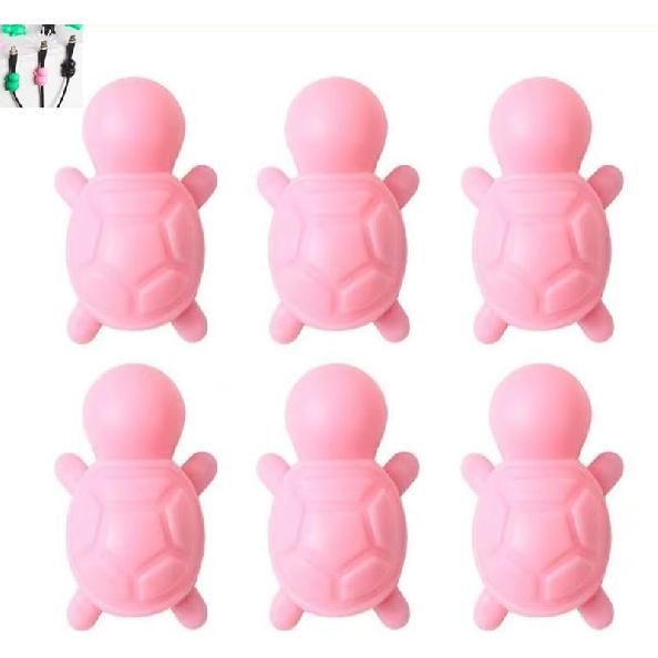 6Pack Magnetic Cord Organizer [Magnetic adsorption] Turtle Cable Clips,Cord Holder,Desk Cable Management, Wire Holder Keeper Organizer for Home розовый