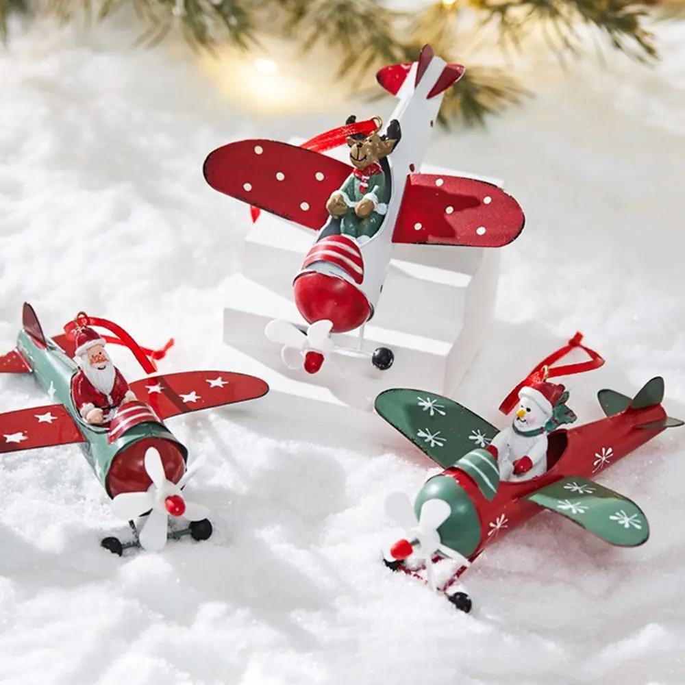 New Santa Clasu Christmas Hanging Decoration Santa Claus Airplane Mailbox Christmas Tree Ornament Cute Pendant Xmas Decor