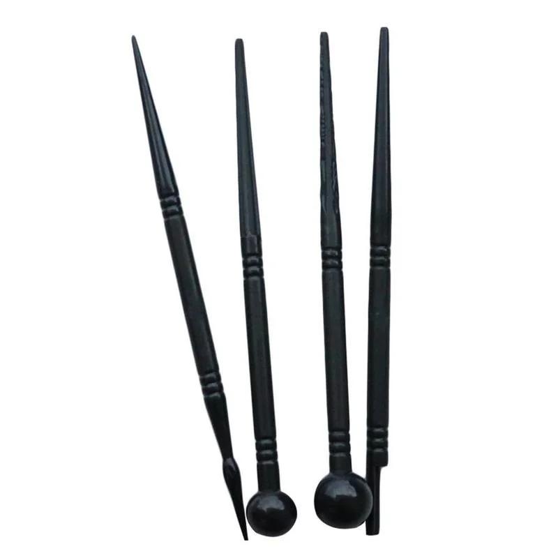 4pcs/set Cake Carved Pens Flower Modelling Tool Fondant Biscuit Cake Molds Petal Pattern Stick Tool Pen