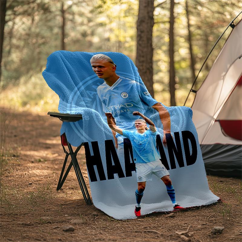 1pc Haaland1 Theme Blanket - Digital Print, Polyester, Cozy for All Seasons, Perfect for Outdoor, and Travel