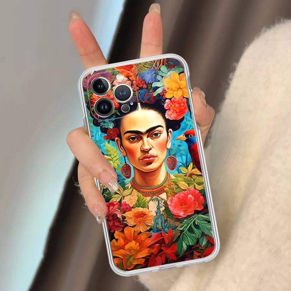 Fashion F-Frida K-KahlosS Phone Case For IPhone 17 16 15 14 13 11 12 Pro Max 16 Plus Transparent