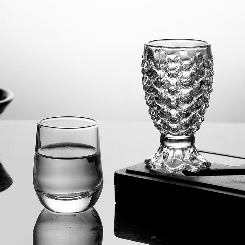 6pcs Set Mermaid Glass Cup Cute Fish Scale Cup 30ml Small Foreign Wine Cocktail Glasses Whiskey Vodka Mugs Party Liquor Goblet