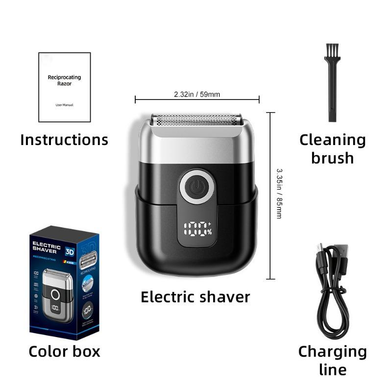 New Shaver Mini Digital Display Bearer Rechargeable Washable Car Small Steel Cannon Electric Razor Men's Portable Electric Razor