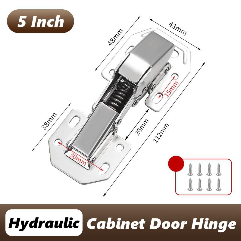 90 Degree Steel Cabinet Hinges No-Drilling Buffer Hinge Kitchen Cabinet Cupboard Hinges DIY Furniture Hardware Tools